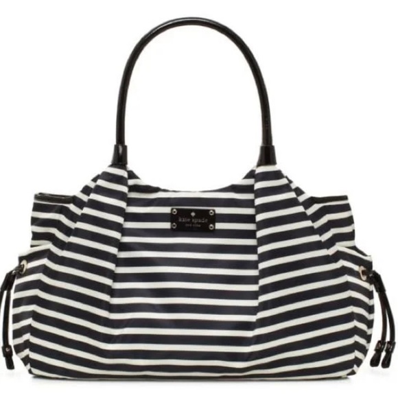 Kate spade black and white striped diaper bag Clearance